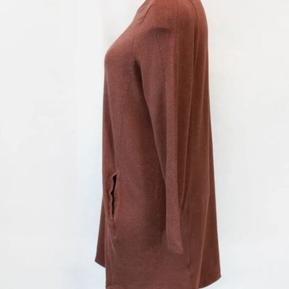 Athleta Plus Mahogany Brown Balance Coaster Luxe Sweatshirt Dress 1X Double list - Picture 5 of 7